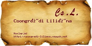 Csongrádi Liliána névjegykártya